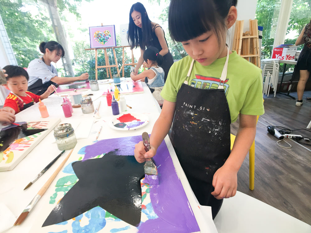 [台北親子畫畫課]在101附近的畫飲Paint Sip 大人紓壓 小孩發揮創意的新約會地點